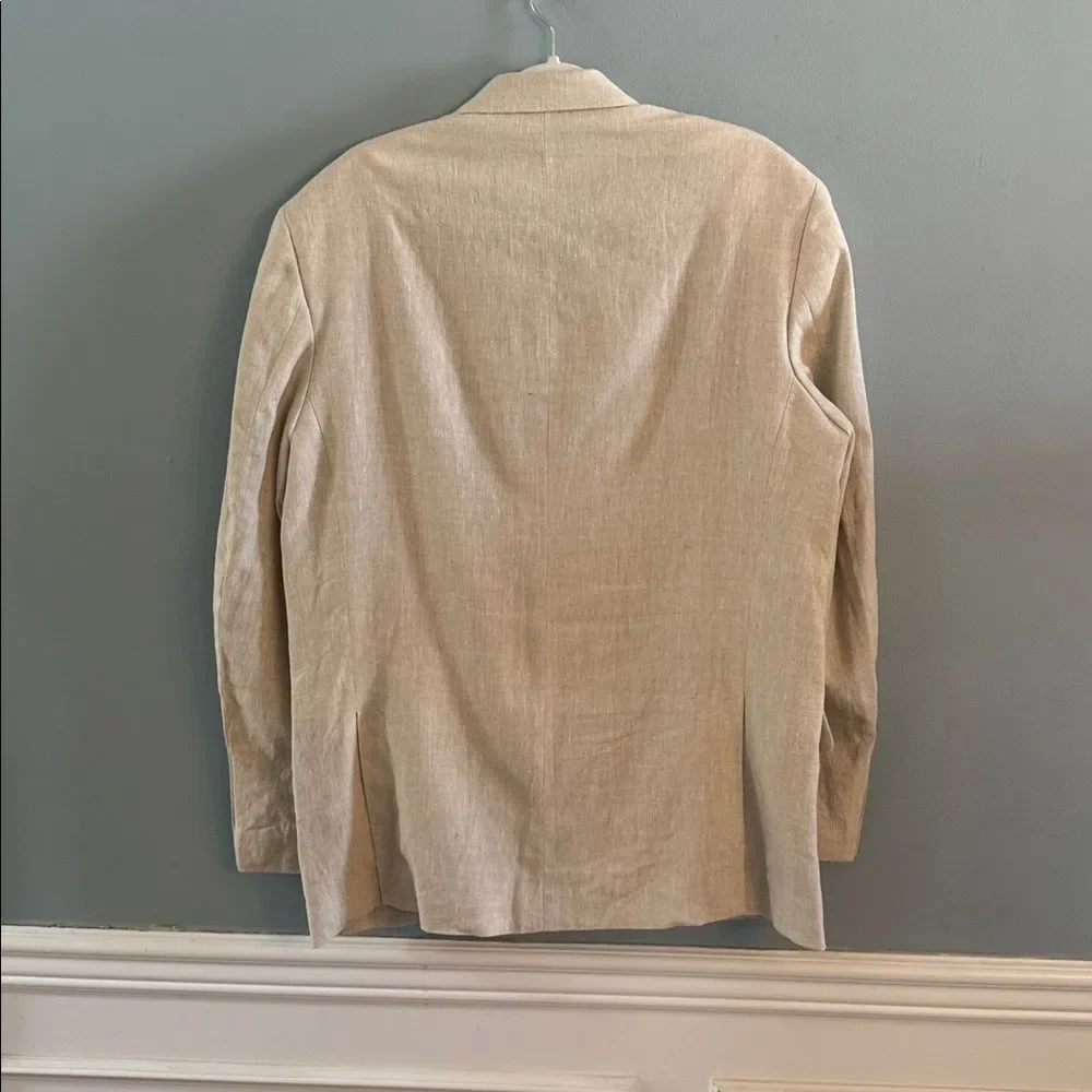Tasso Elba Men’s Large 42-44 NEW 100% cream Linen blazer